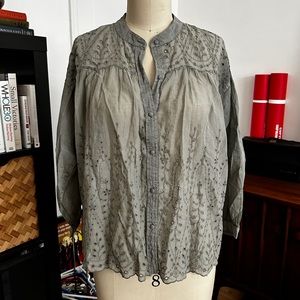 NWOT AE77 Eyelet woven top